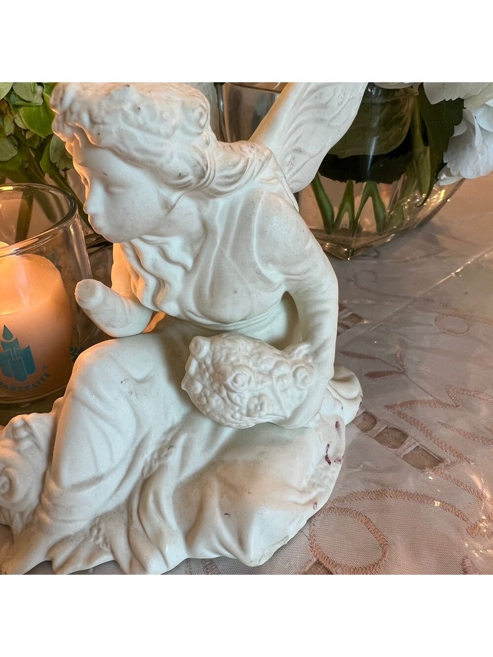 Partylite Retired Vintage White Angelic Figurine Candle Holder - Picture 3 of 5